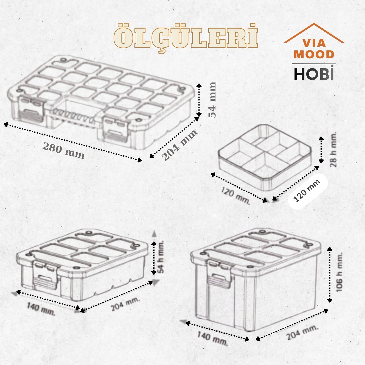 4'LÜ SLİM ORGANİZER SET (ASR-2100) 4 Organizer Bir Arada